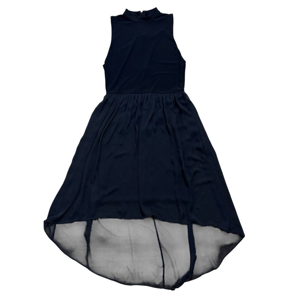 Alice + Olivia Dress Sz Medium Black Air Stacey Bendet Sleeveless Hi Low Zipper